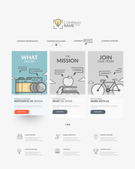 Wall Mural - home page of website with personal company concept logo and icons