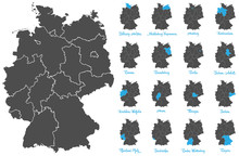 Deutschland Karte Mit Bundesländern Vektor Set