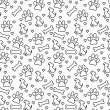 Black And White Doggy Tile Pattern Repeat Background