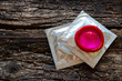 red condom closeup