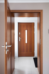 Wooden doors in luxury apartment