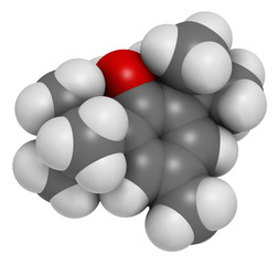 Wall Mural - Butylated hydroxytoluene (BHT) antioxidant molecule.