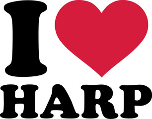 Sticker - I love Harp