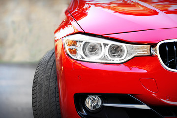 Sticker - Red car, outdoors