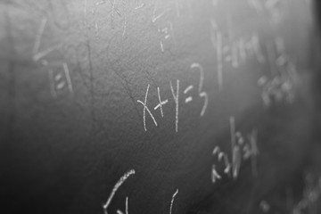 Wall Mural - Maths formulas on blackboard background