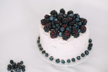 Cake With Blackberries And Great Bilberry