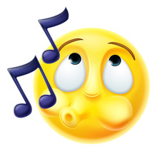 Emoji Emoticon Whistling Tune Happily