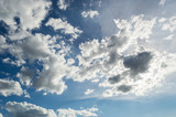 Fototapeta Niebo - blue sky with cloud closeup and sun light