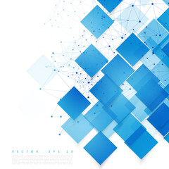 Wall Mural - vector blue squares. abstract background.