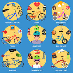 Wall Mural - Bicycle Icons Set