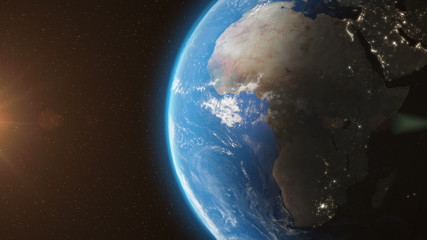 Wall Mural - Earth Orbit From Space - 3D Animation