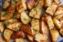 Close Up Of The Roasted Potatoes