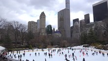 Ice Skaters In Central Park, New York City.