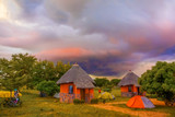 Fototapeta  - Sunset landscape in Zambia