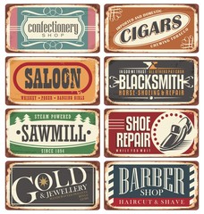 Vintage shop signs collection