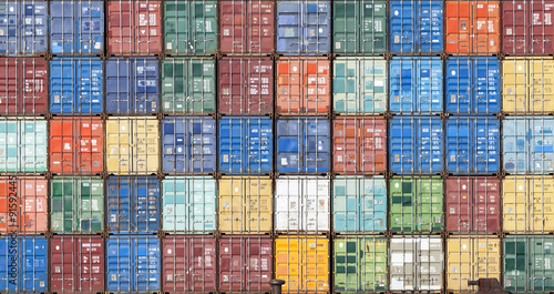 Fotomural Container im Hafen von Antwerpen, Belgien