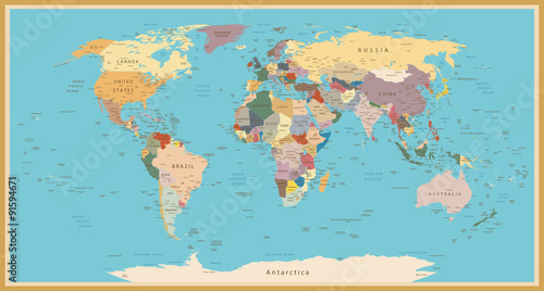 Plakat na zamówienie VINTAGE WORLD MAP