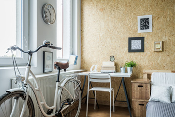 Wall Mural - Lady's bike in modern interior