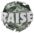 Raise 3d Word Pay Increase More Money Income Compensation