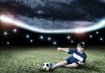 Wall Mural - Young football champion