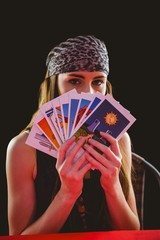 Fortune teller using tarot cards