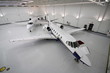 Business jets in hangar