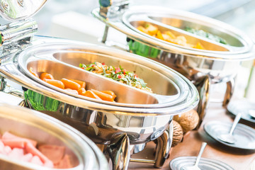 Selective focus point on Catering buffet food in restaurant