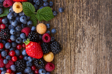 Wall Mural - background of fresh berries