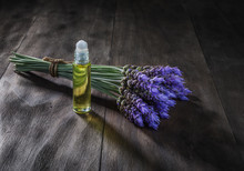 Lavender Flowers And Essential Oil