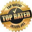 golden shiny vintage top rated *3D vector icon seal sign
