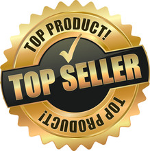 Golden Shiny Vintage Top Seller *3D Vector Icon Seal Sign