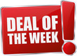modern red glossy deal of the week 3D vector icon