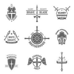 Wall Mural - Heraldic coat of arms labels set 