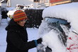canvas print picture - Schnee und Eis auf einem Auto