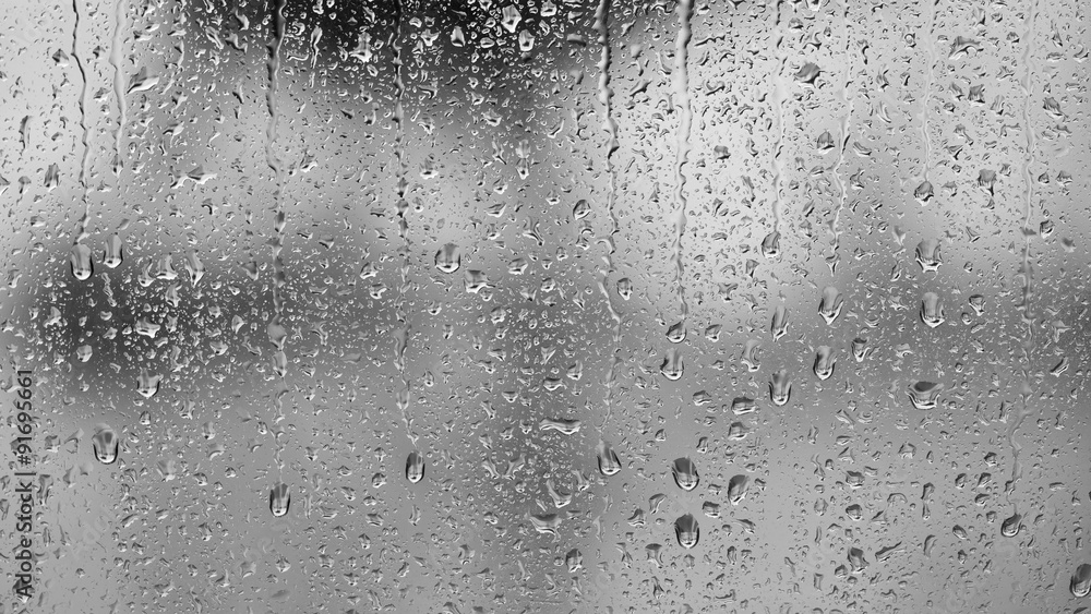 Raindrops on the window - obrazy, fototapety, plakaty 