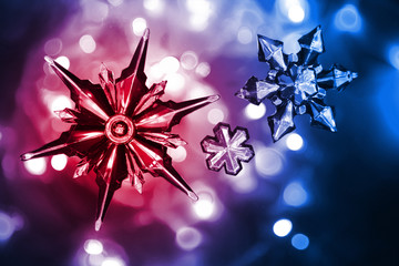 Canvas Print - snow stars as nice christmas background