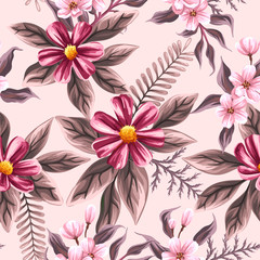 Wall Mural - Floral seamless pattern