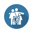 Leinwandbild Motiv Family Insurance Solutions and Services Icon. Flat Design. Long