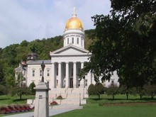 A Gold Dome Tops The Capital Building In Montpelier, Vermont.