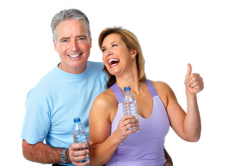 Poster - Healthy fitness elderly couple.