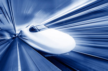  Modern High Speed Train With Motion Blur