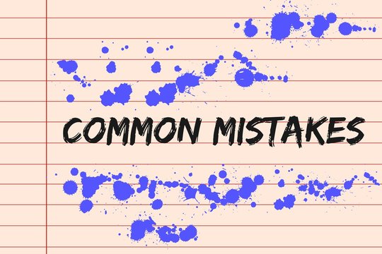 Wall Mural -  - Common mistakes concept on lined paper