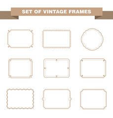 Set of vintage frame. Vector elements.