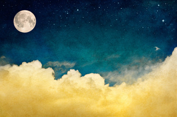 Fotobehang - Full Moon and Cloudscape