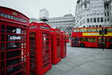 Fototapeta Londyn - London Telephone box bus