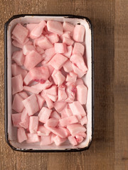 Sticker - rustic pork fat cube