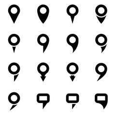 Wall Mural - Vector black map pointer icon set