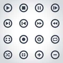 Wall Mural - vector black media buttons icon set