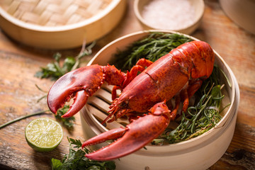 Steamed lobster