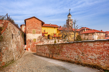 Wall Mural - Old town of Saluzzo.